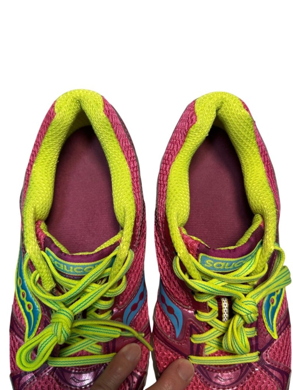 Saucony Cohesion 6 Women’s Athletic Running Shoes Pink/Yellow Size 8 - Picture 10 of 11